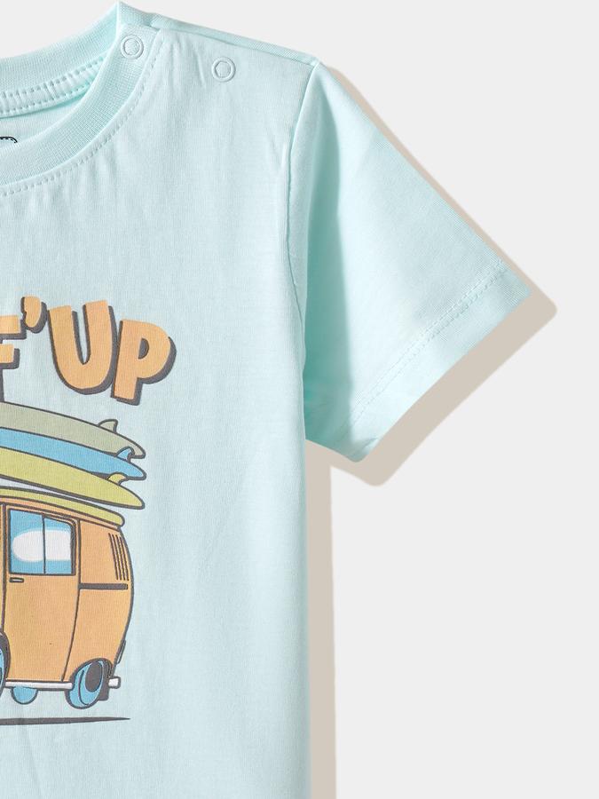 Boys Cotton Regular Fit Crew Neck Graphic T-shirt