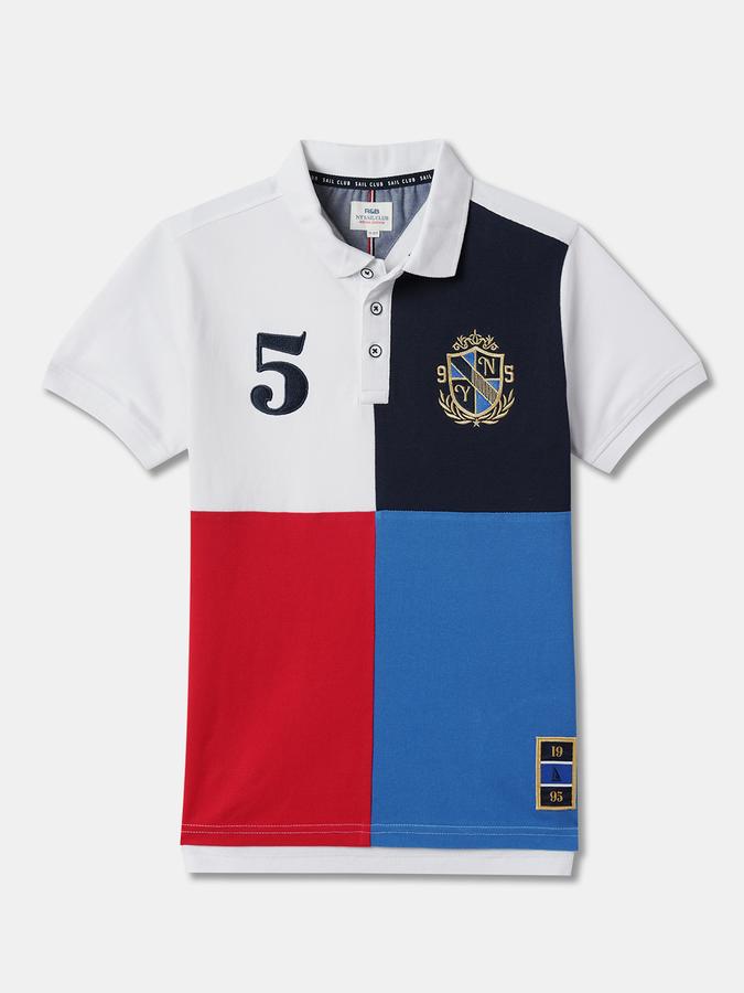Boys Colourblock Relaxed Fit Polo T-Shirt image number 0