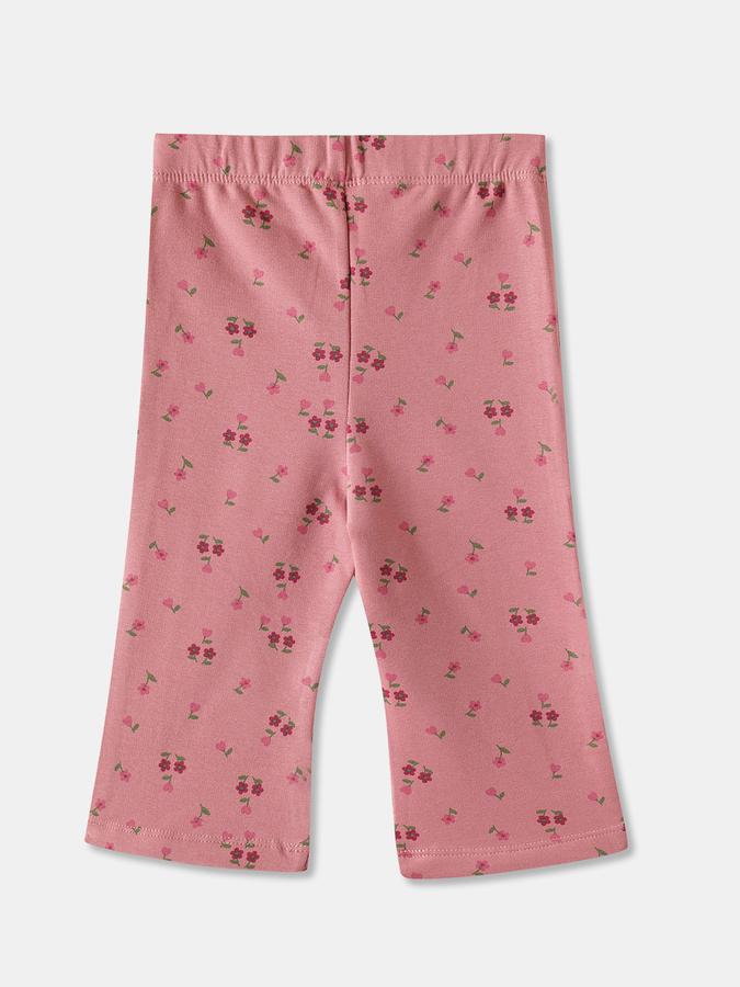 Girls Cotton Blend Fitted Elastic Waist Printed Leggings