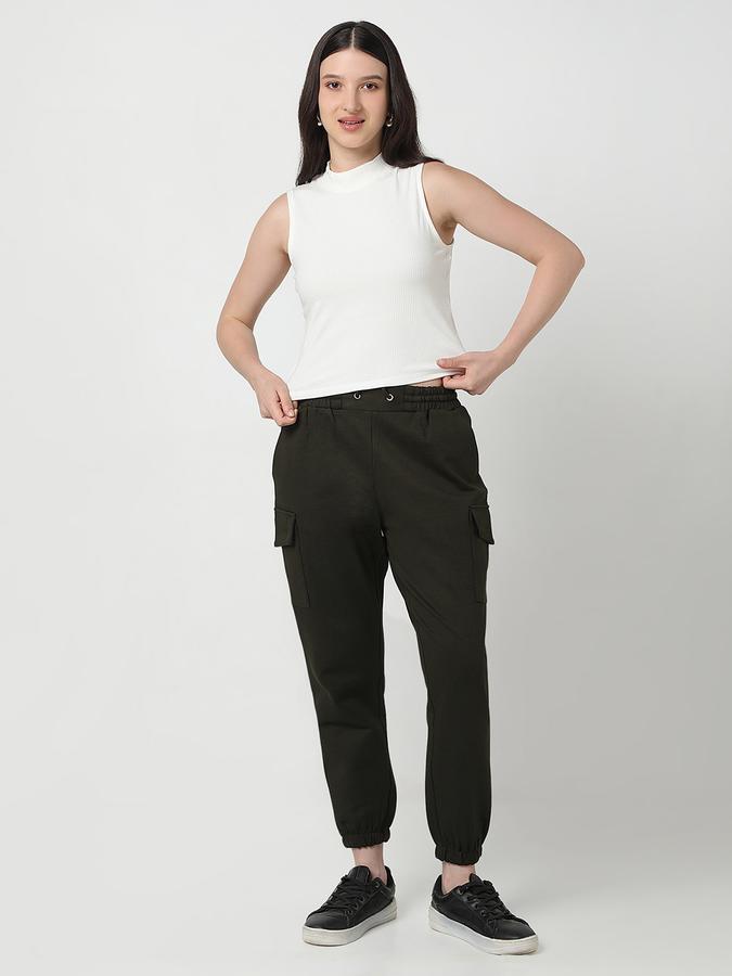 Women Viscose Slim Fit High Neck Ribbed Top