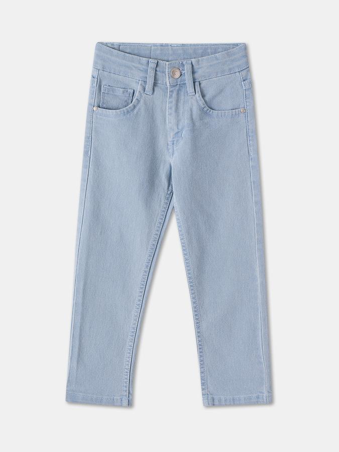 Boys Blend Regular Fit Mid Waist Solid Jeans