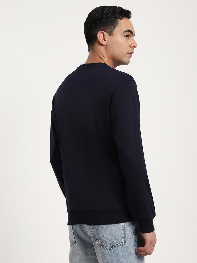 Men Cotton Blend Regular Fit Crew Neck Colour Block Sweatshirt