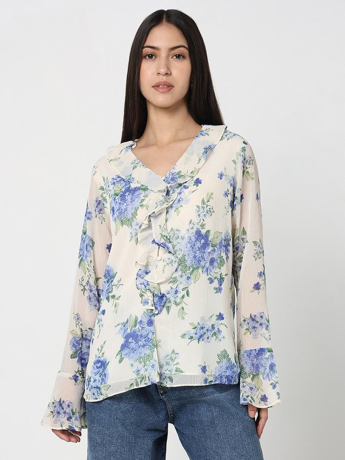 Casual Floral Print Women Top image number 1