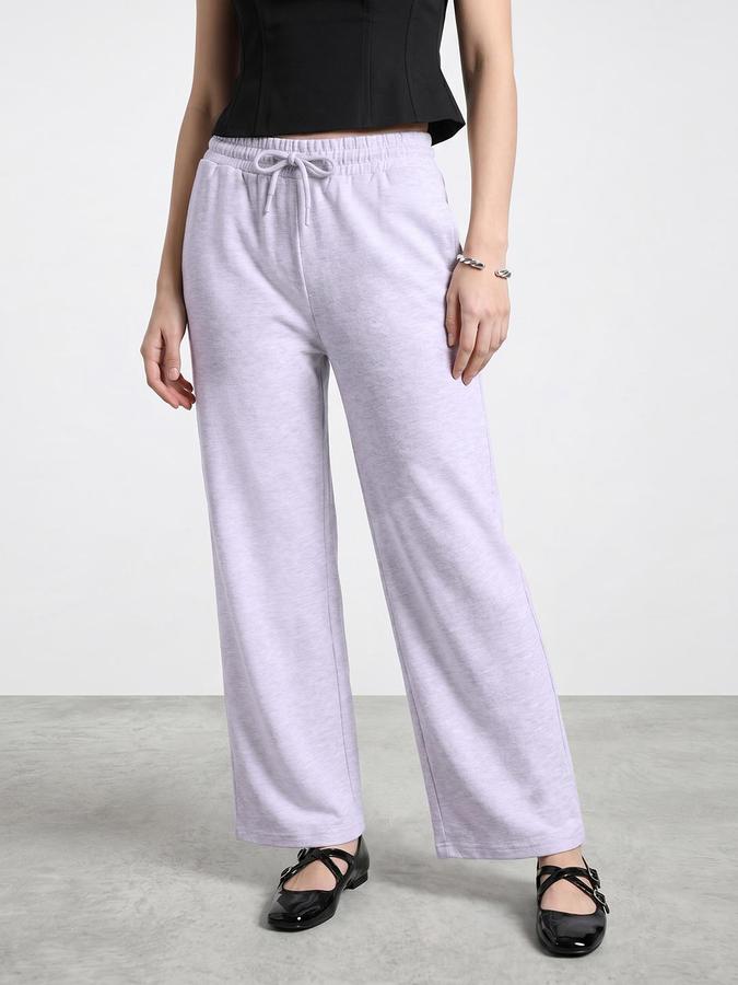 R&B Women Ecru Melange Relaxed Fit Trackpant 