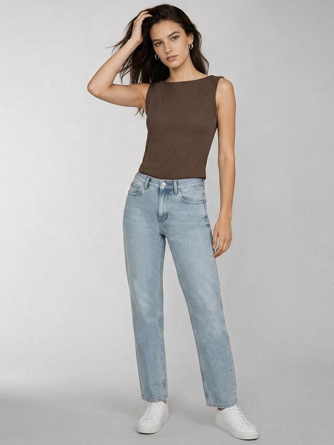 R&B Brown Solid Women Regular fit Top 