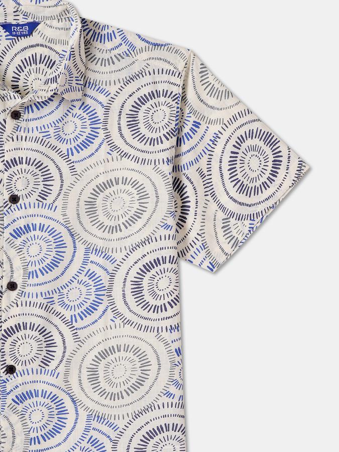 Boys Regular Fit Short Sleeve Spread Collar Shirt