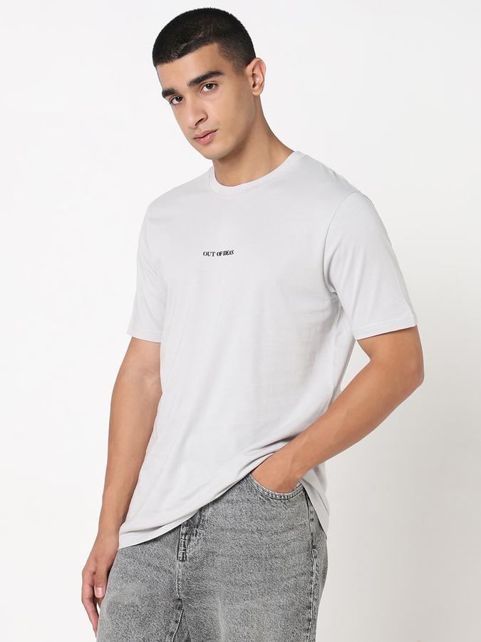 R&B Men's Silver Printed T-Shirt