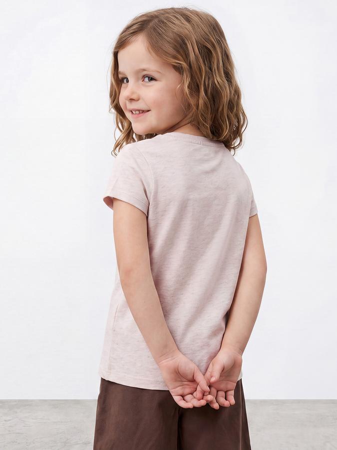 R&B Girls Melange Kawaii Graphic Print Short Sleeves Tshirt