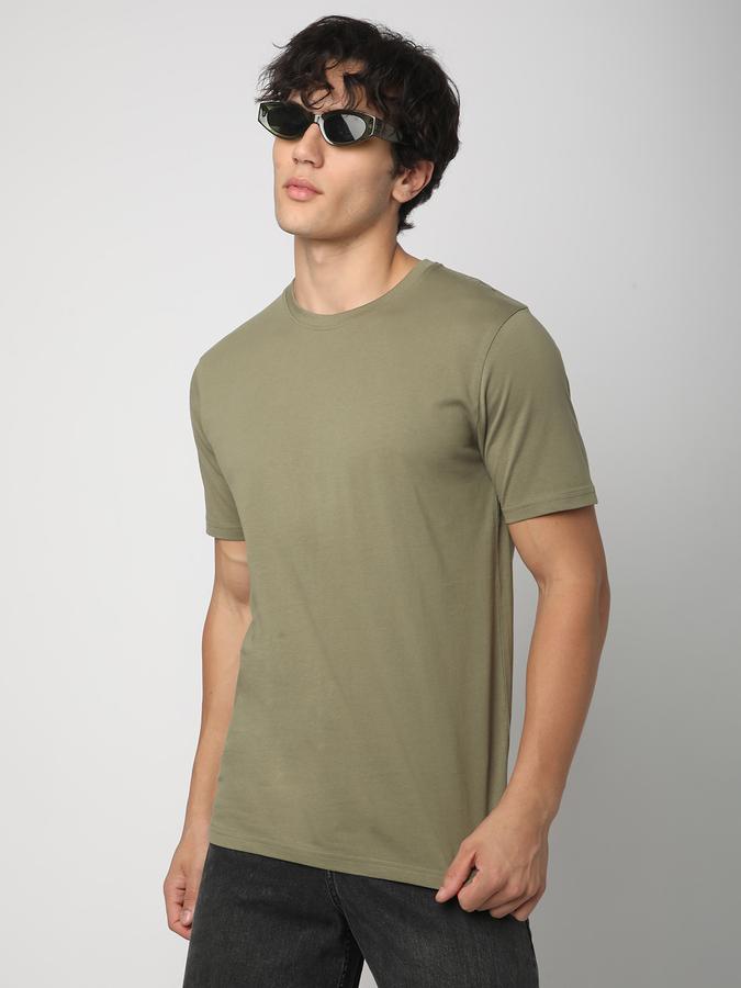 Solid Men Round Neck T-Shirt