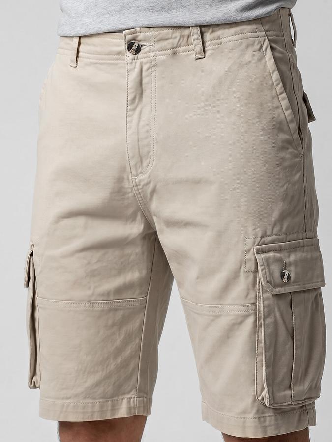 R&B Off White Men Knee Length Mid-Rise Relaxed Fit Shorts