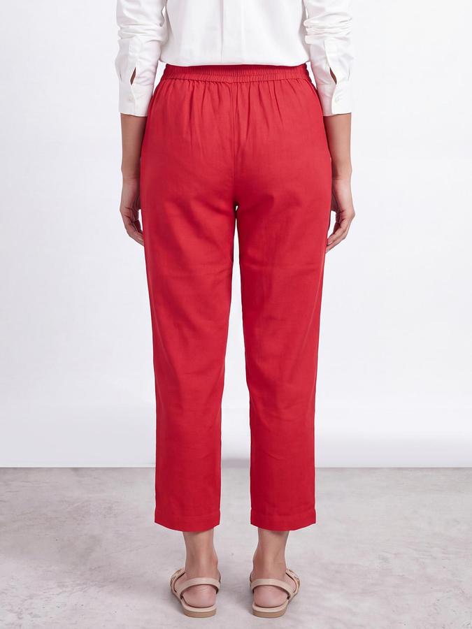 R&B Women Red Solid Ethnic Pant