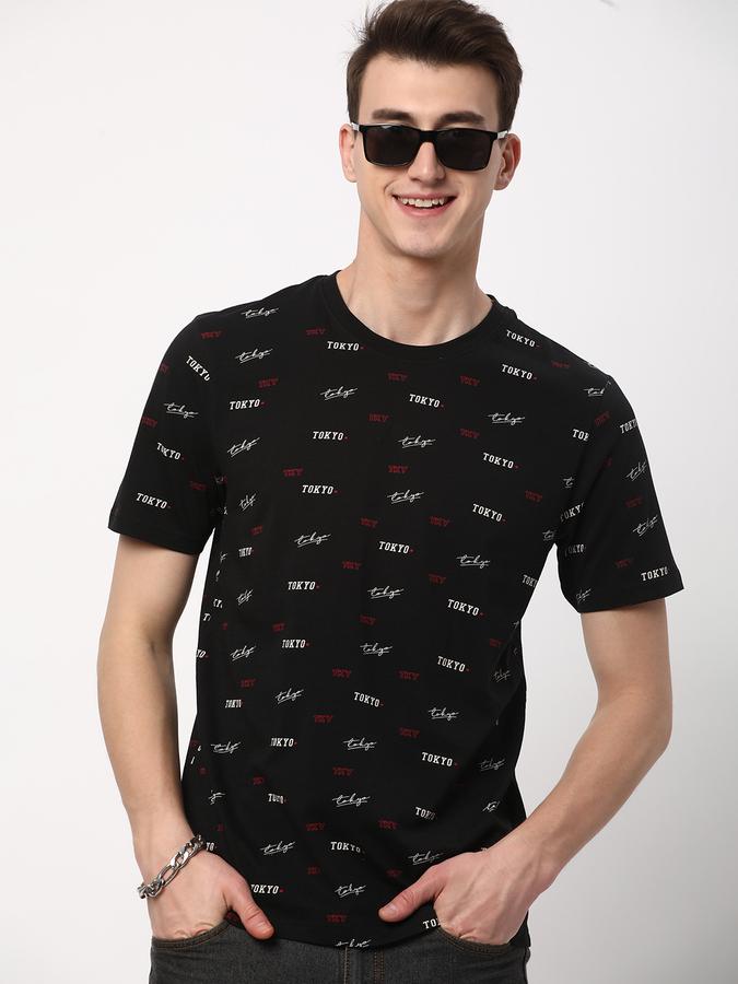 Men Printed Regular Fit Round-Neck T-Shirt image number 0