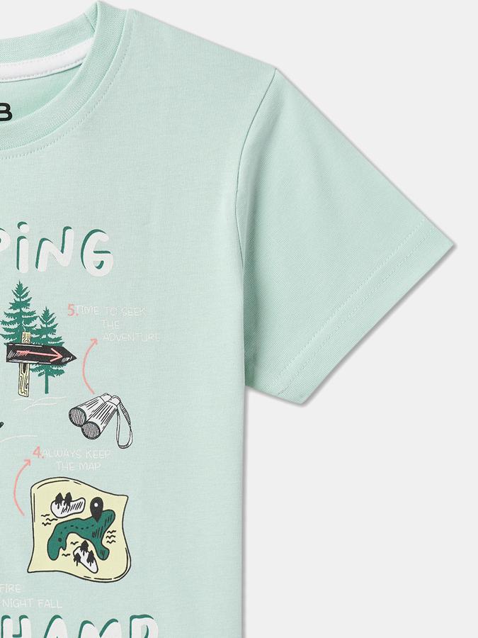 Boys Cotton Regular Fit Crew Neck Graphic T-shirt