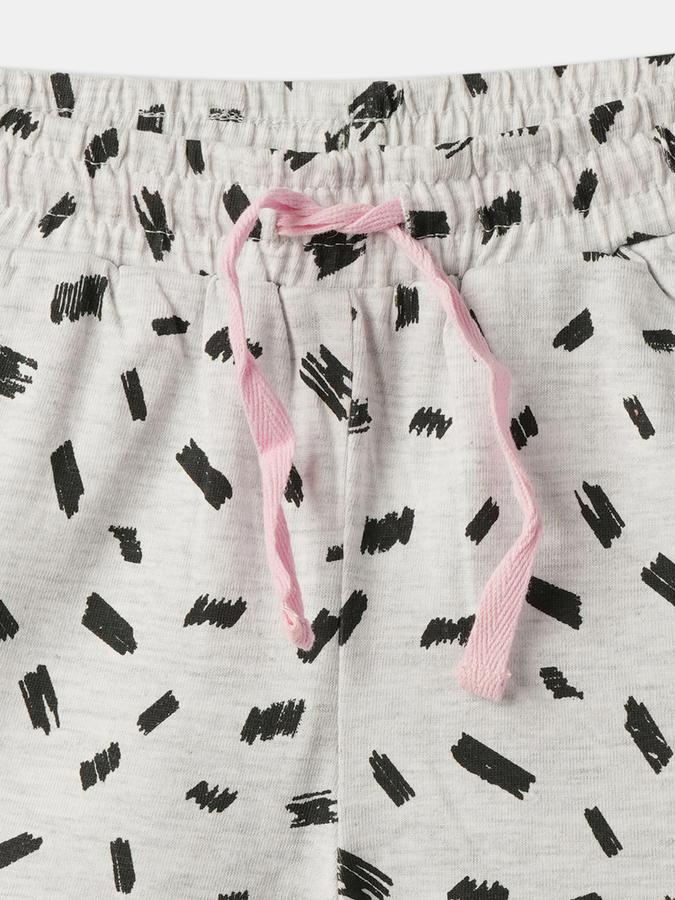 Girls Cotton Regular Fit Drawstring Printed Shorts