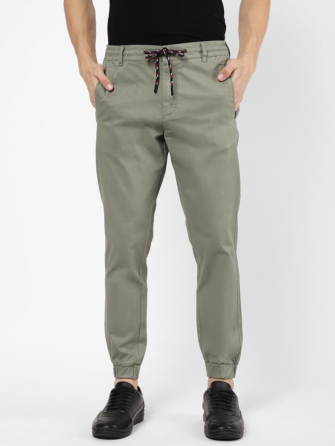 R&B Green Men Casual Trousers