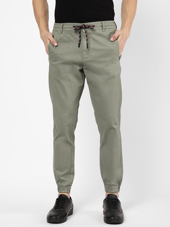 R&B Men Green Casual Trousers image number 0