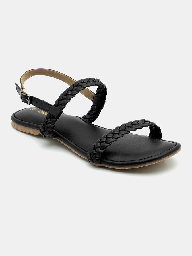 Women Braided Slip-On Flat Sandals Buckle-Closure data-index=