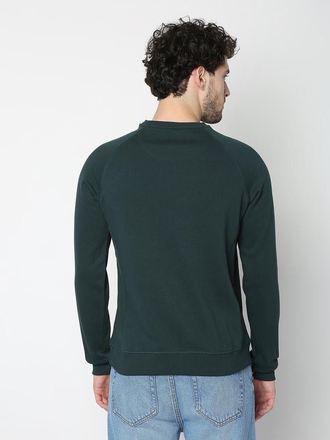Men Cotton Regular Fit Crew Neck Solid Sweatshirt