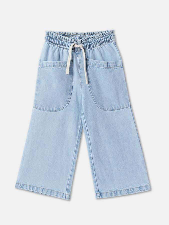 Girls Mid-Rise Wide-Leg Jeans image number 0