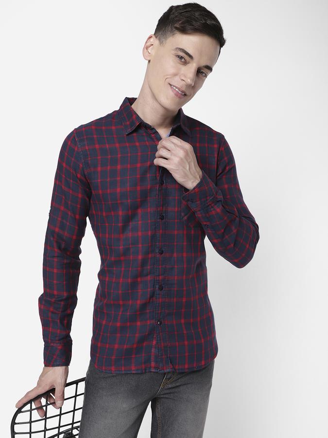 R&B Men Red Casual Shirts