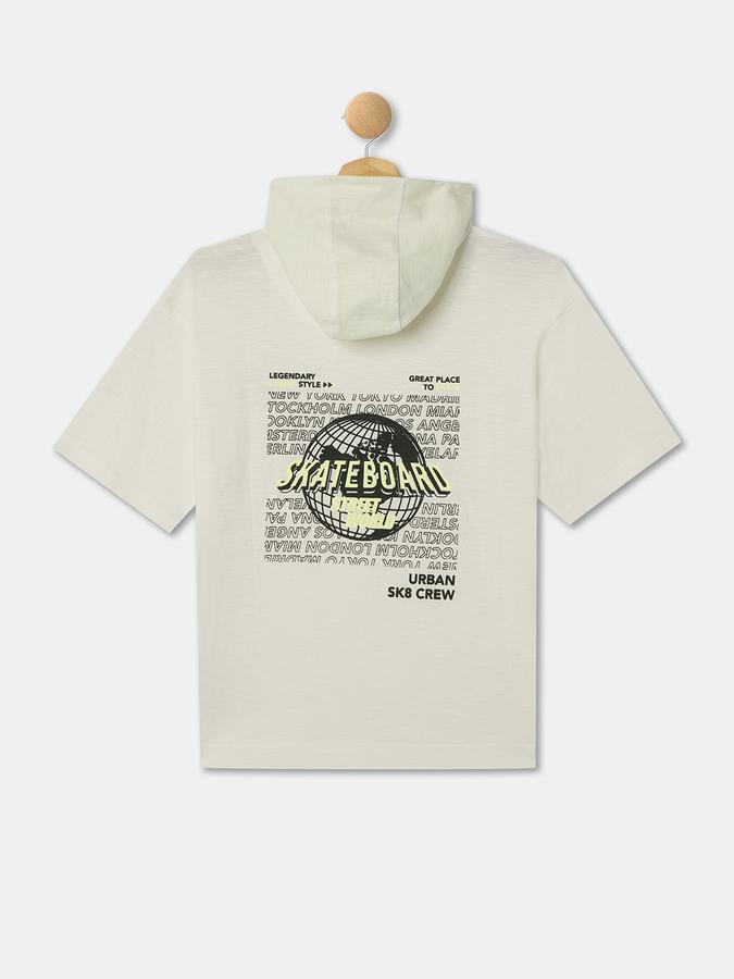 boys Graphic Print Regular Fit Hooded T-Shirt image number 1