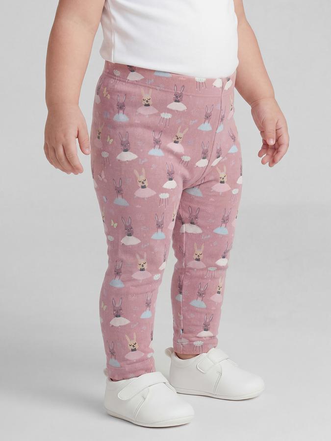 R&B Pink Graphic Printed Girls Leggings