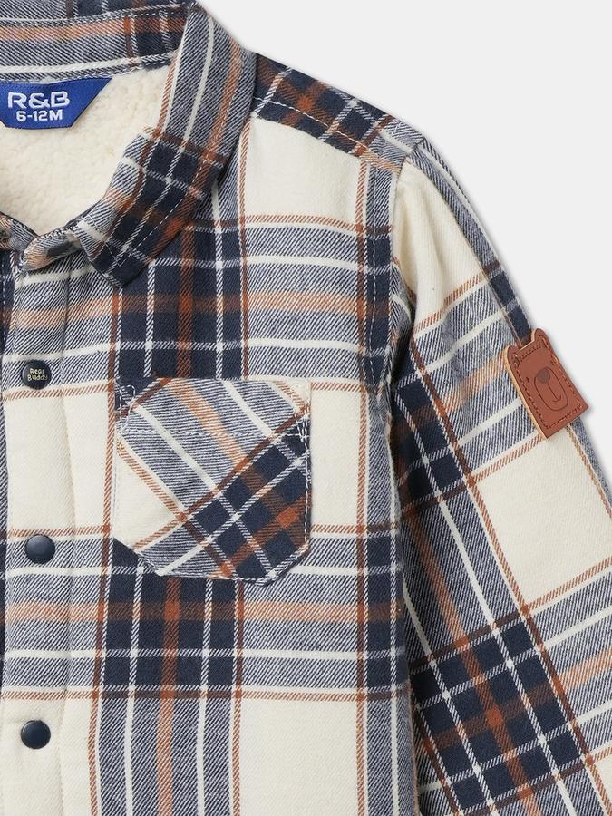 Boys Flannel Shacket Button Front Plaid Jacket