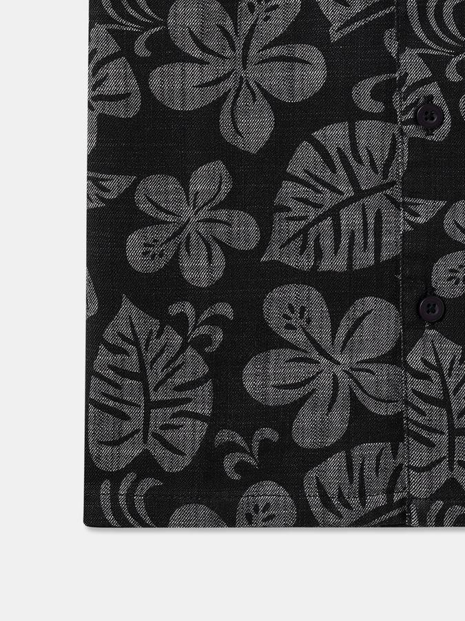 Boys Regular Fit Short Sleeve Camp Collar Shirt