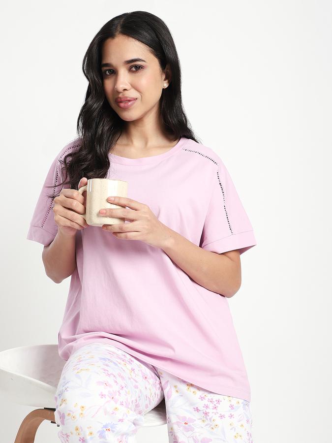 Women Cotton Floral Relaxed Fit Lounge Co-Ord Set