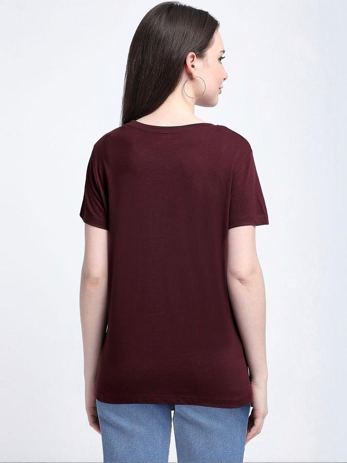 Women Cotton Regular Fit Crew Neck Slogan T-shirt