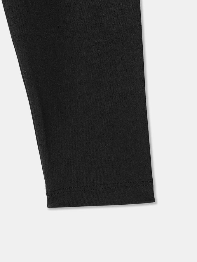 Girls Cotton Blend Fitted Elastic Waist Solid Leggings