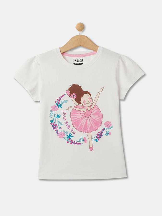 Girls Graphic Print Regular Print Round-Neck T-Shirt image number 0