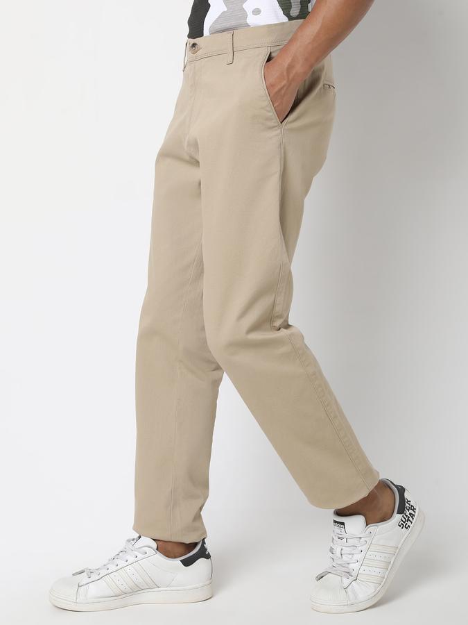 Men Solid Casual Trouser image number 2