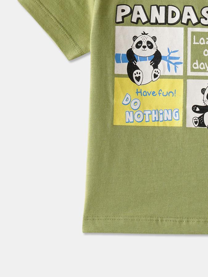 Boys Cotton Regular Fit Crew Neck Graphic T-shirt