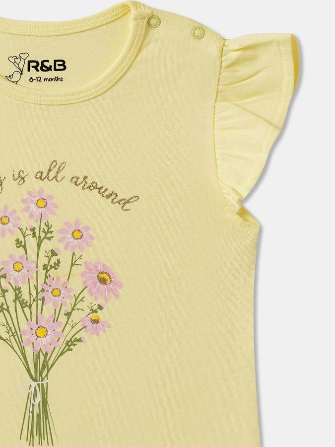 Baby Girls Graphic Print Pure Cotton Regular T Shirt image number 2