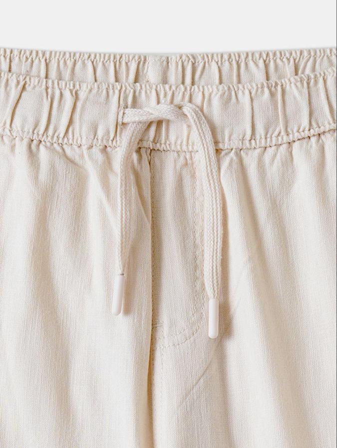 R&B Boys Beige Regular Fit Solid Pant