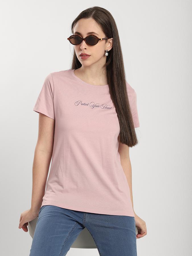 Women Cotton Regular Fit Crew Neck Graphic T-shirt