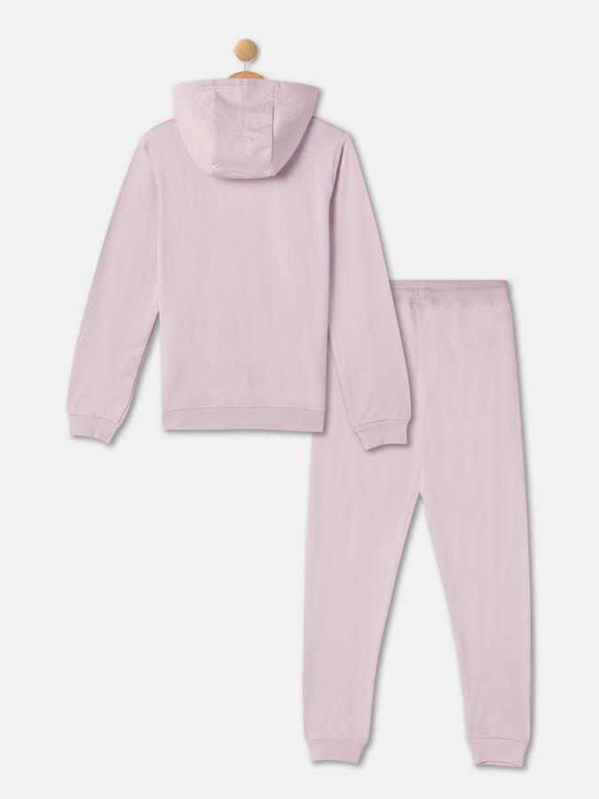 Girls Cotton Graphic Hoodie And Joggers Set