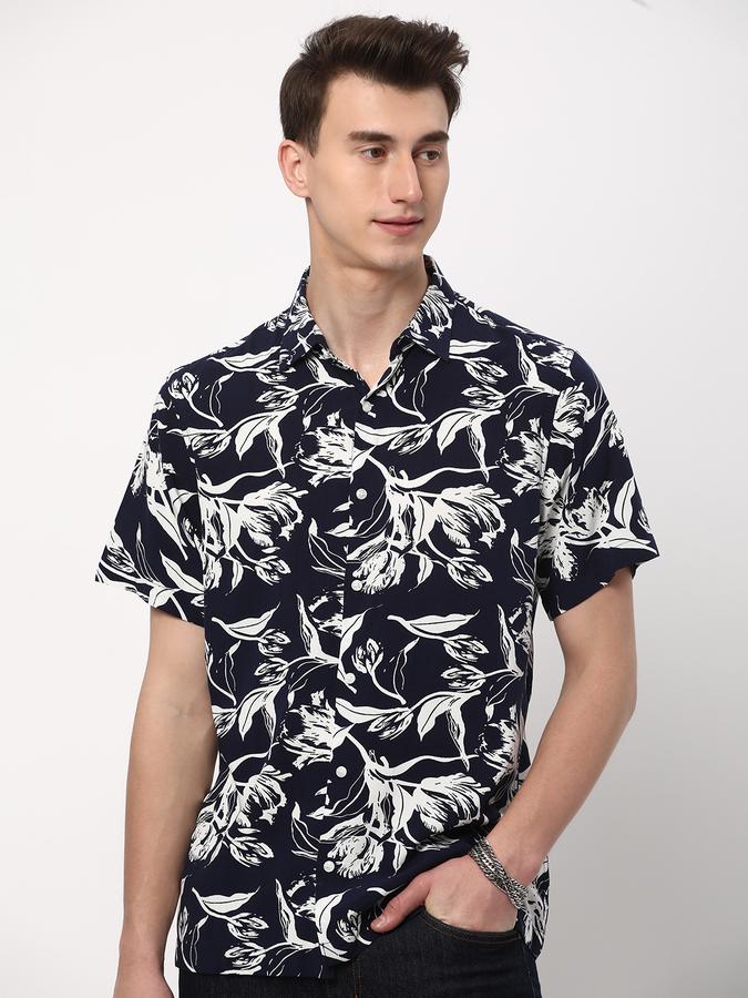 Men Floral Print Regular Fit Shirt Spread Collar image number 0
