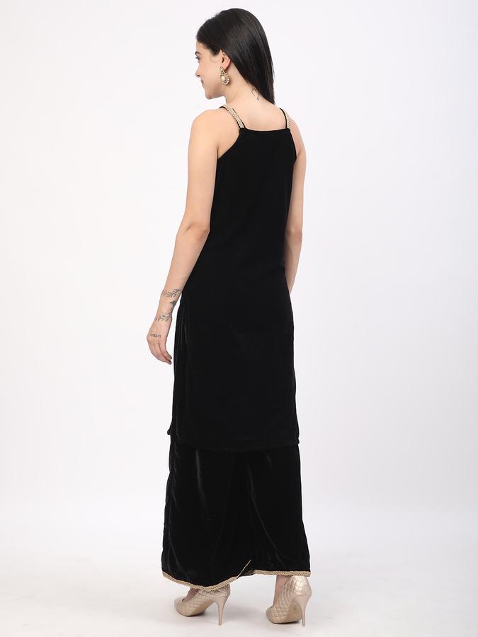 Women Poly Blend Solid Kurta and Palazzo Set