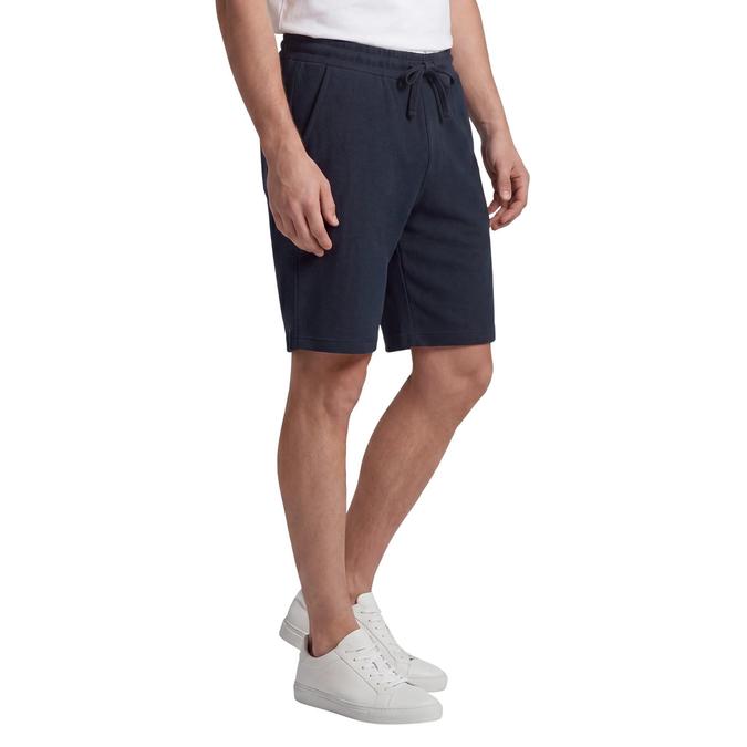 R&B Navy Blue Regular Fit Textured Mid Rise Men Shorts