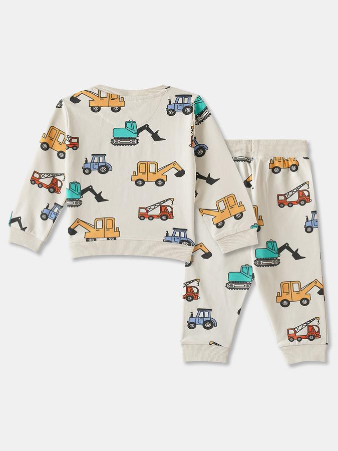 R&B Boys' Ivory Printed Co-ord Set