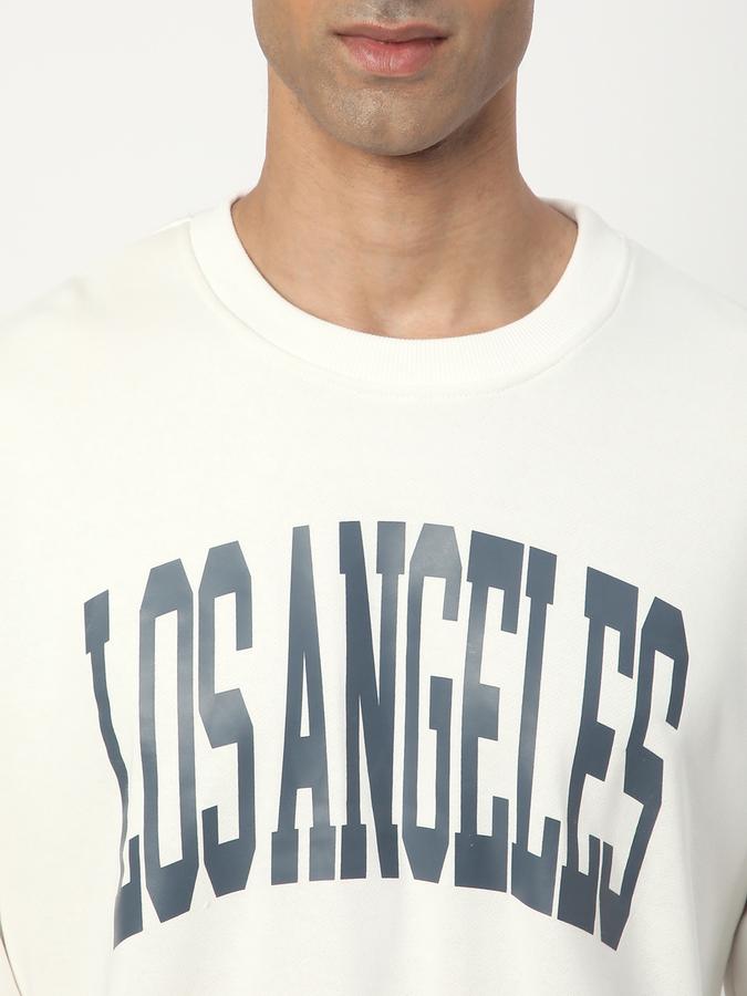Men Cotton Blend Regular Fit Crew Neck Graphic Sweatshirt