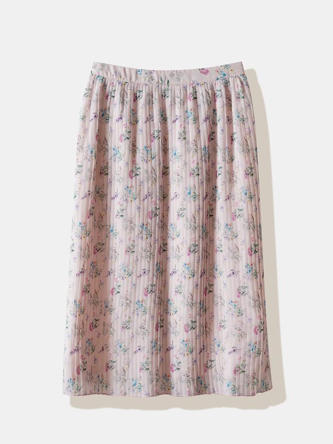 Girls Polyester Floral Blouse and Skirt Set