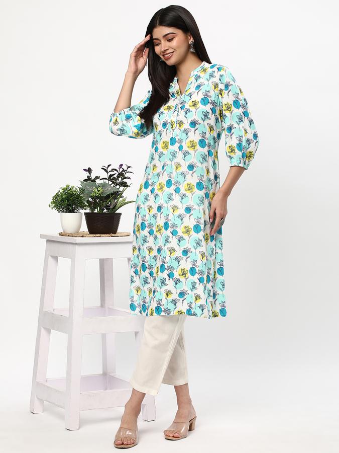 Women Floral Print Straight Kurta image number 1