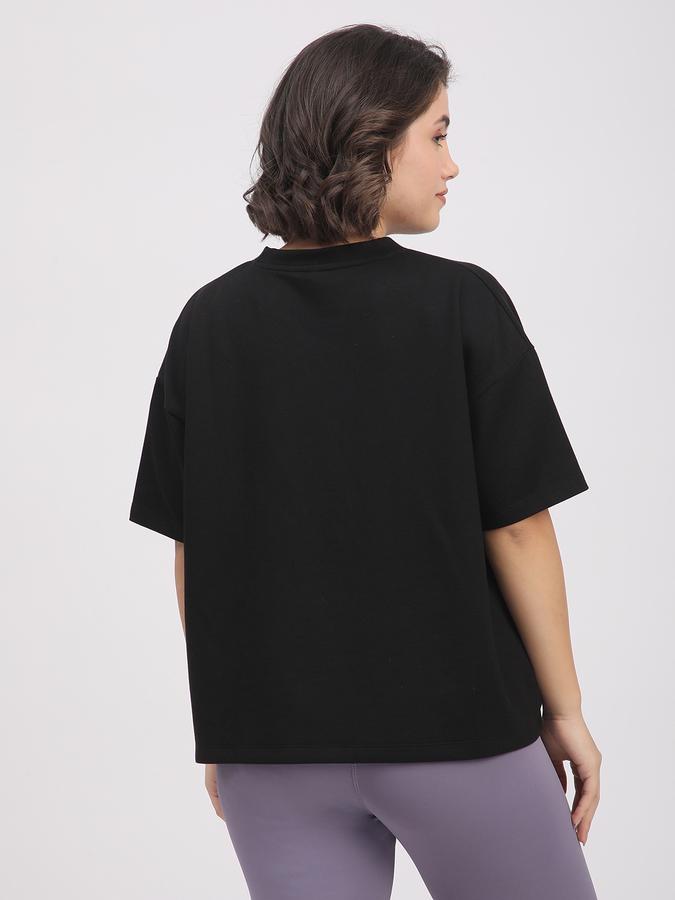 Women Viscose Blend Relaxed Fit Crew Neck Graphic Top