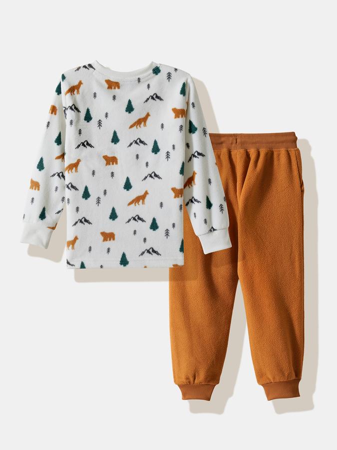 Boys Fleece Relaxed Fit Crew Neck Graphic Sleepwear Set