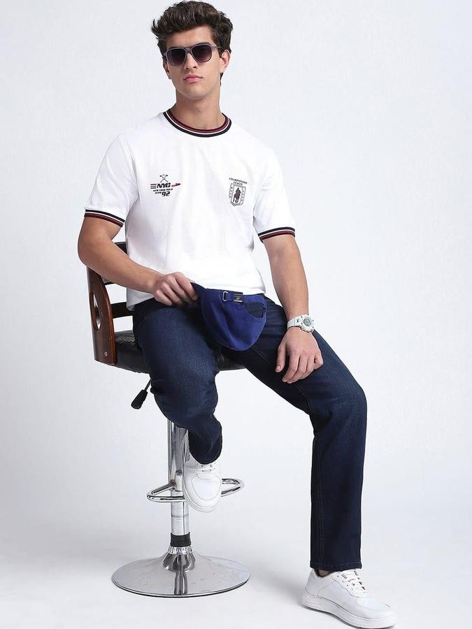 Men Cotton Regular Fit Crew Neck Graphic T-shirt