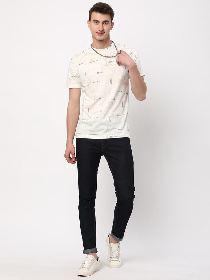 Men Printed Regular Fit Round-Neck T-Shirt image number 1