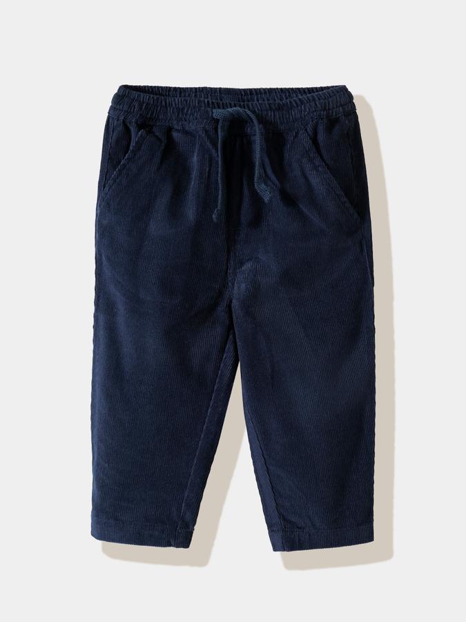 Boys Cotton Regular Fit Drawstring Waist Open Hem Track Pants